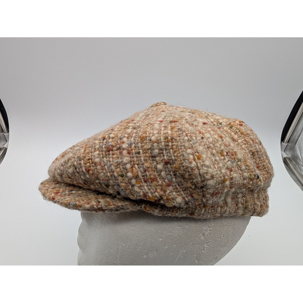 Studio Donegal Handwoven Wool Newsboy Cap Ireland Tweed Hat Multicolor Mens M